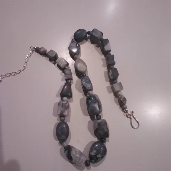 ❤️🎁Jay King Mine Finds Grey/Green/Brown Jasper Necklace 21" w/ 3" 925 Extender - Picture 12 of 12